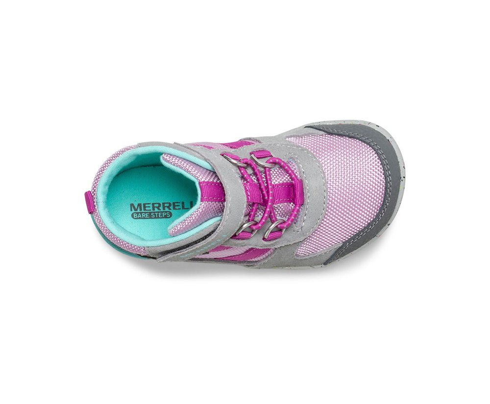 Merrell Støvler Børn - Bare Access Steps® Ridge Jr Hiker - Grå/Pink - SEM601795